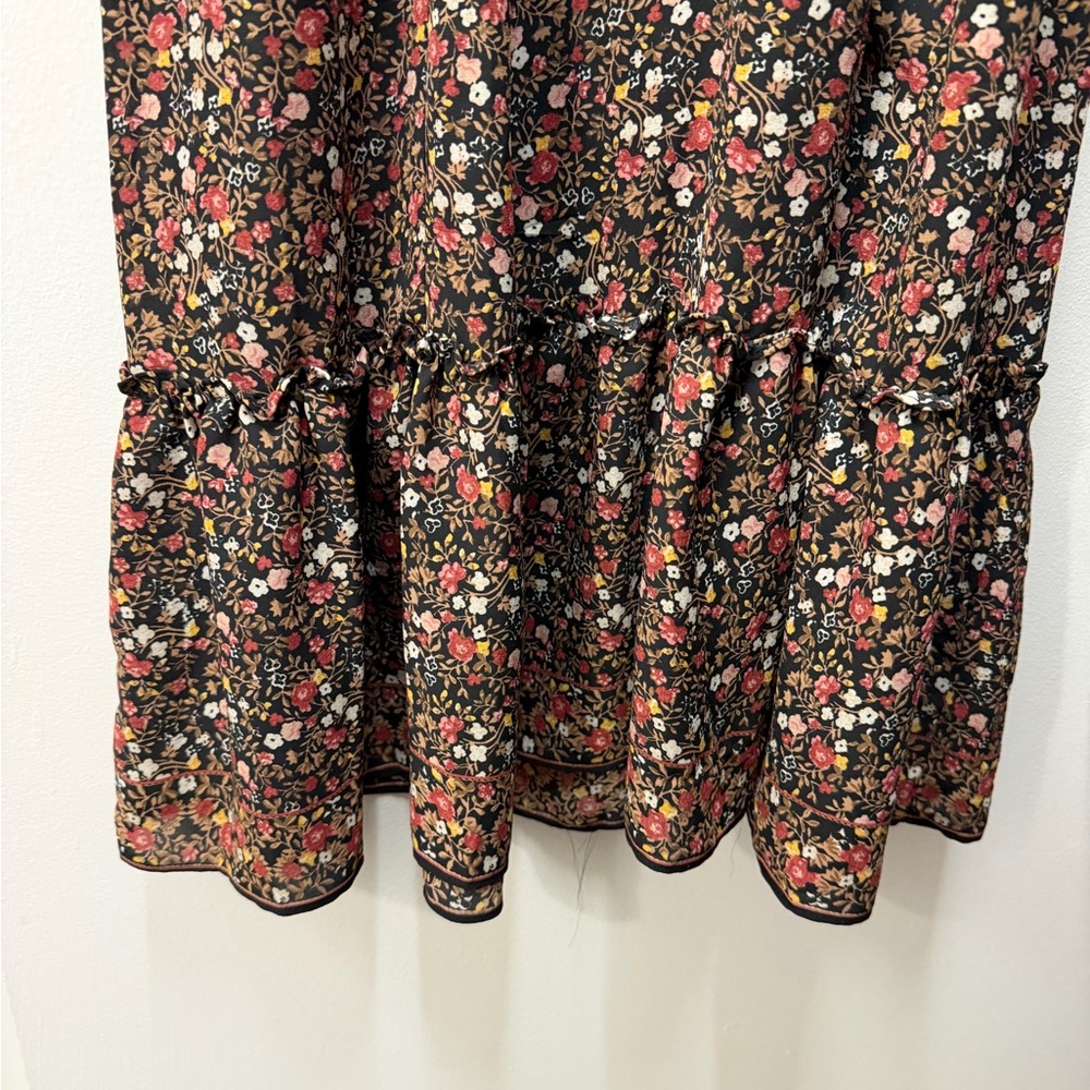 Max Studio Black Floral Maxi Dress with Smocked Waist - Picture 4 of 5